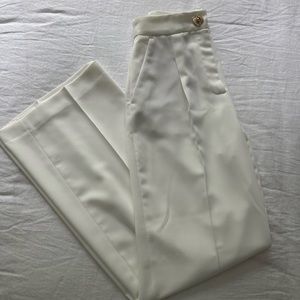 NWT Zara White Cream Wide Leg Pants Trousers XS